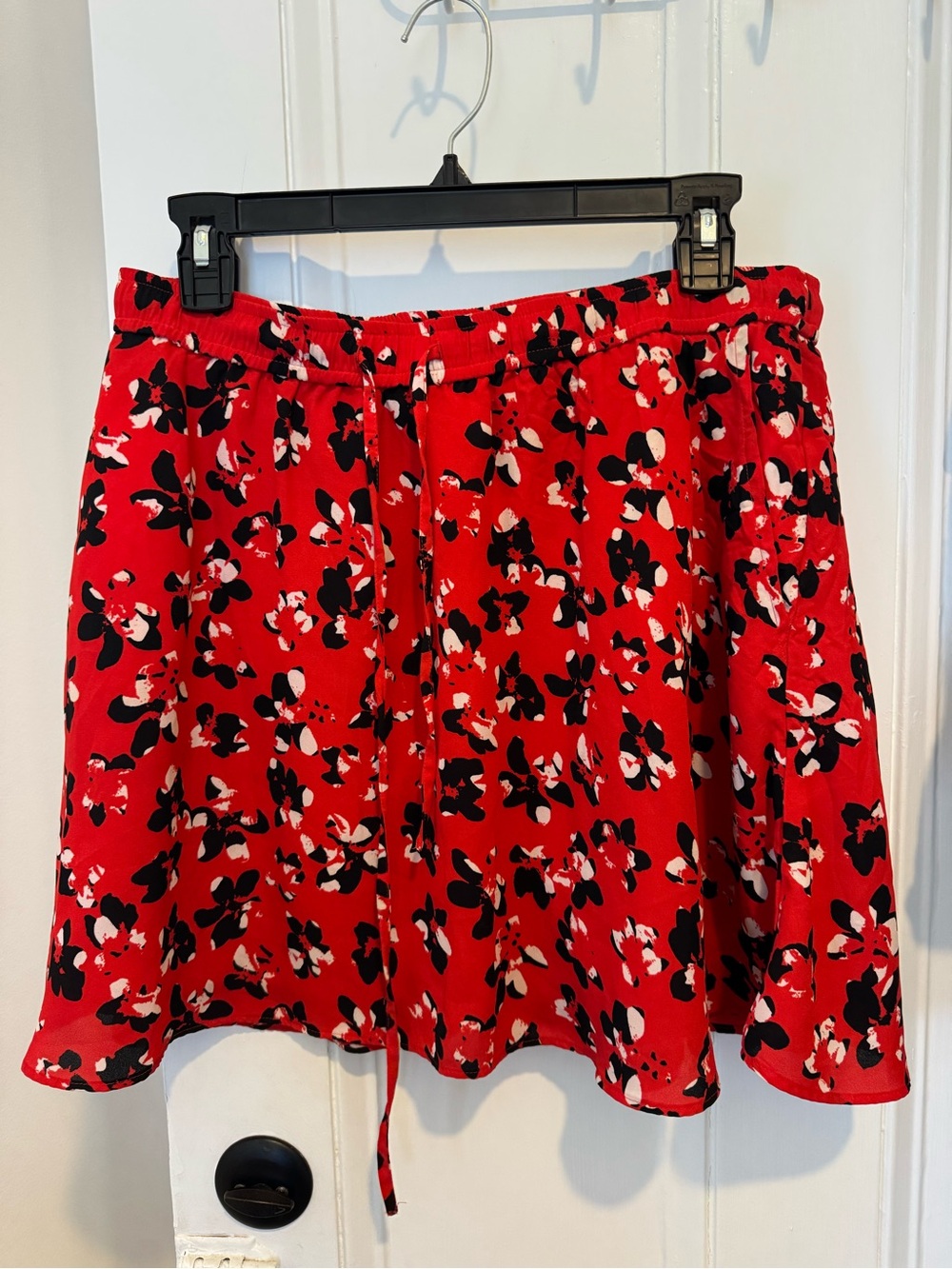 Banana Republic Red Floral Skater Skirt